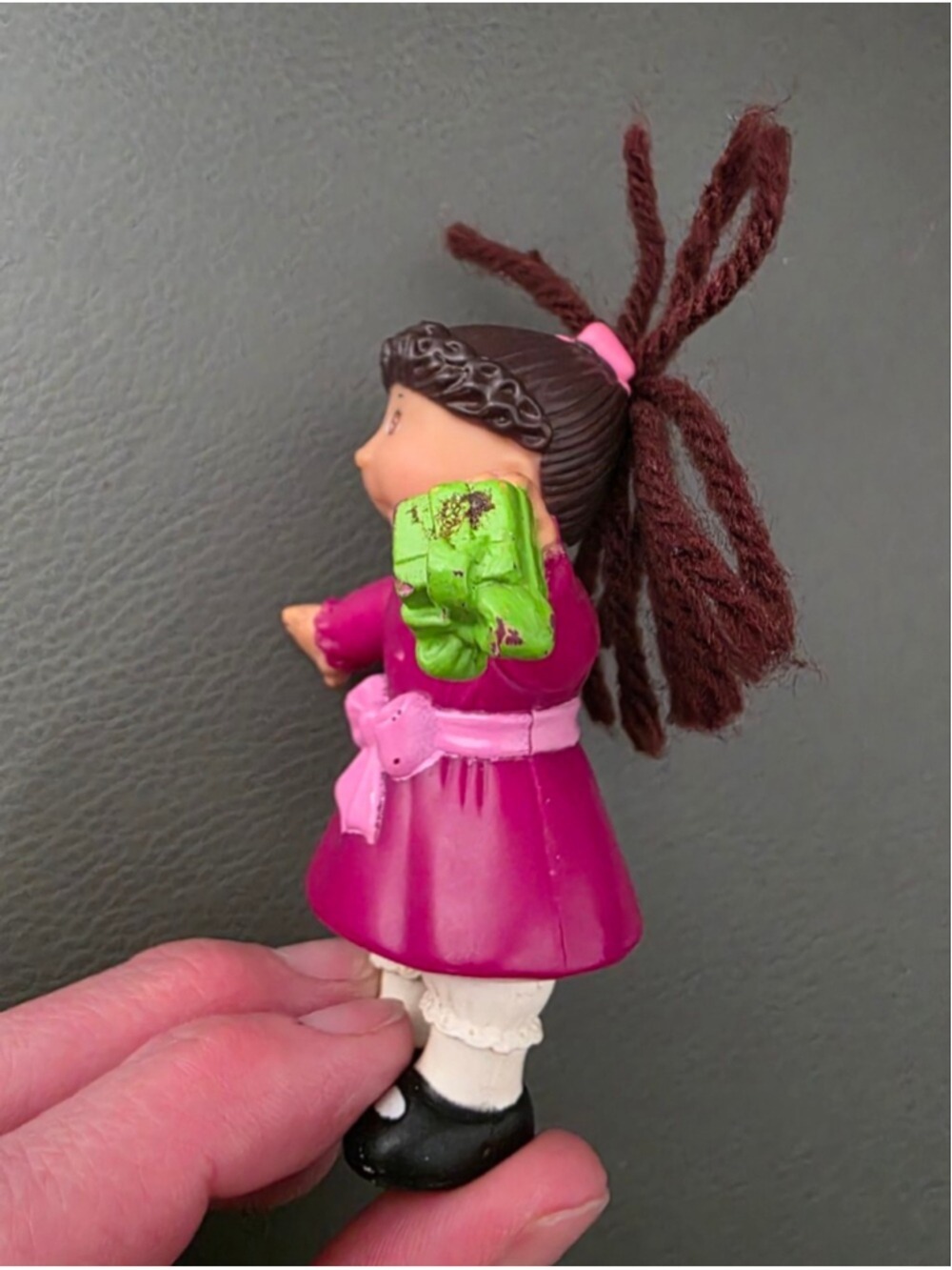 Vintage 1992 Cabbage Patch Kids Mini Figure Doll Pink Dress Collectible - Picture 5 of 6